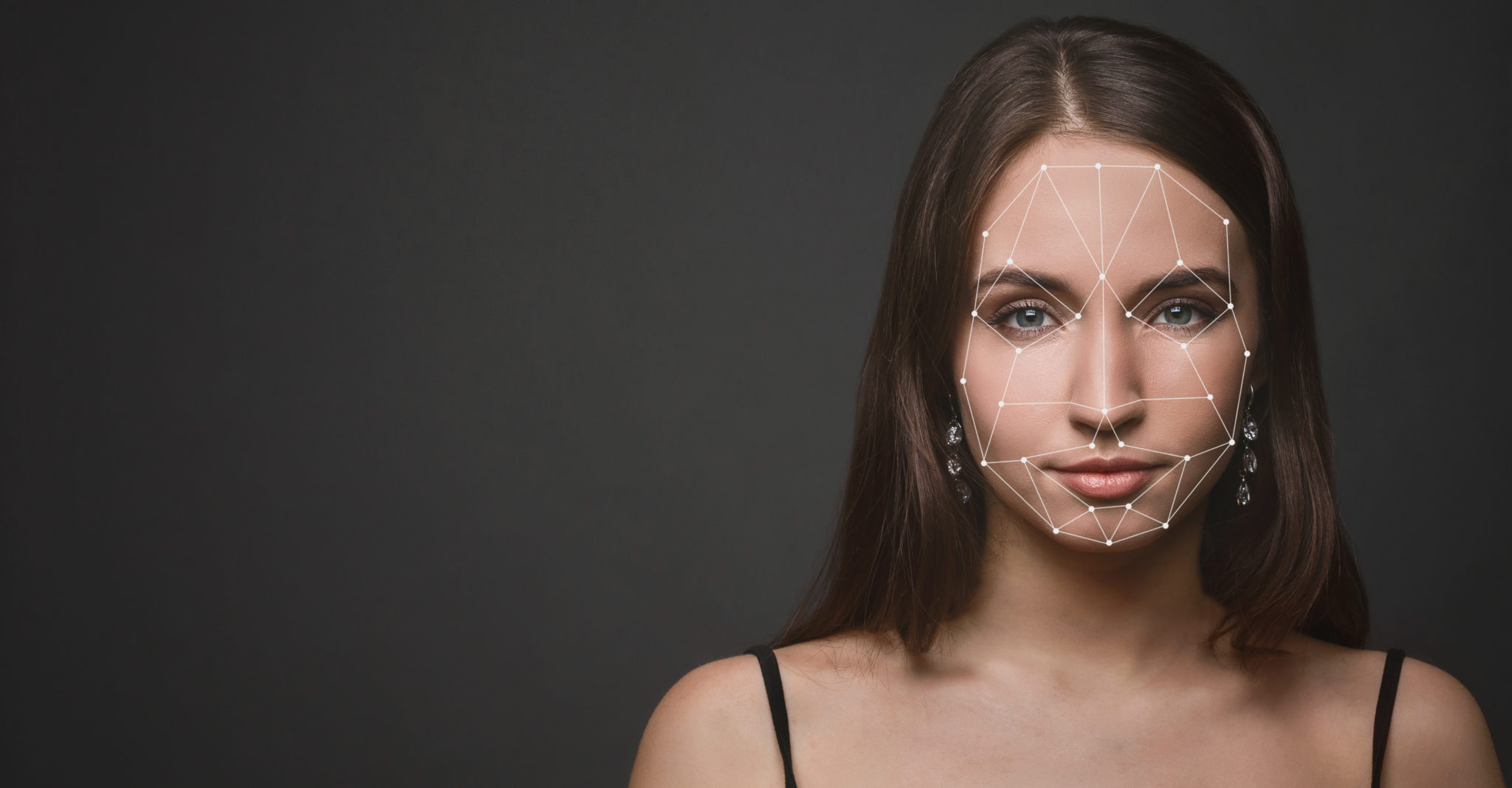 Futuristic and technological scanning of face for facial recognition ...